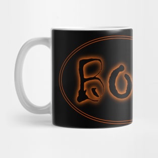 Glowing Orange Halloween Boo Bar Sign Mug